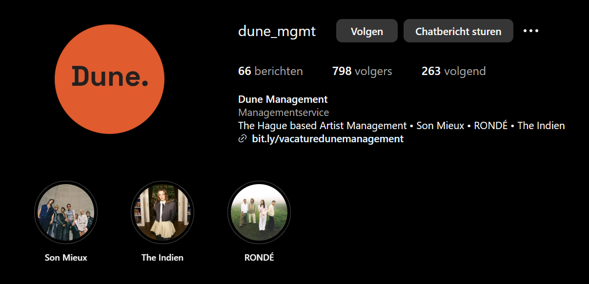 Dune Management - Instagram, 2025